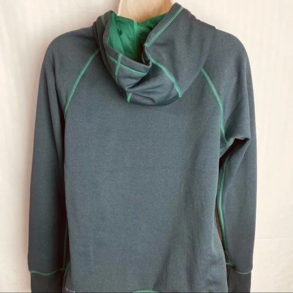 Nike Hoodie Green Swoosh Therma‎ Training Pullover Fleece Lined Womens Sz Medium